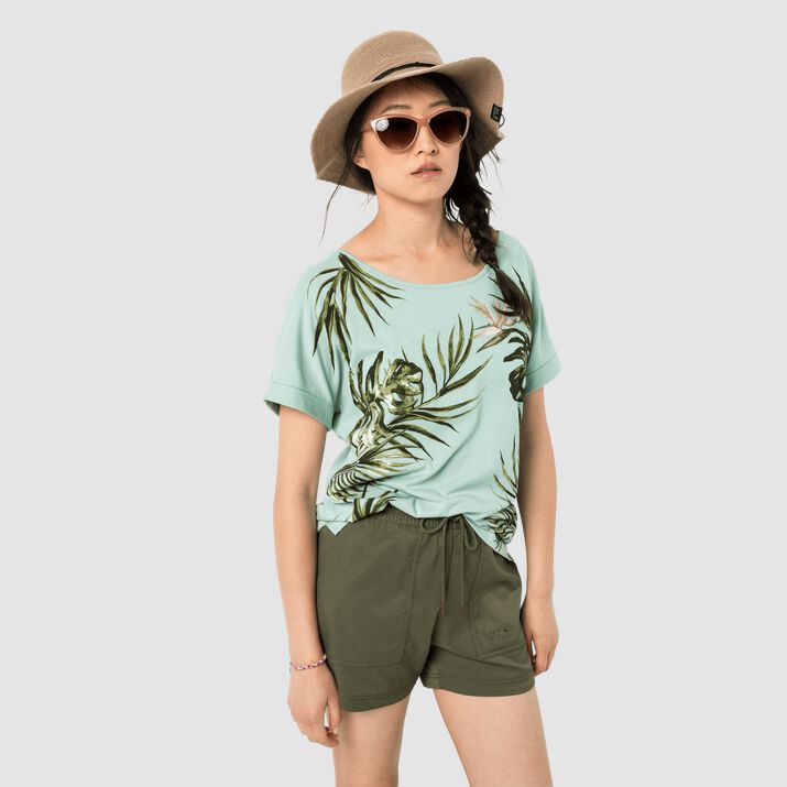 Jack Wolfskin Womens Tropical Leaf T-shirt Light Green 025986LHO